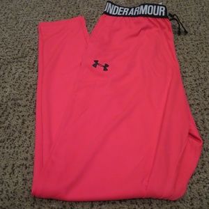 Under Armour Tech Jogger Pant Size YLG Penta Pink HeatGear New